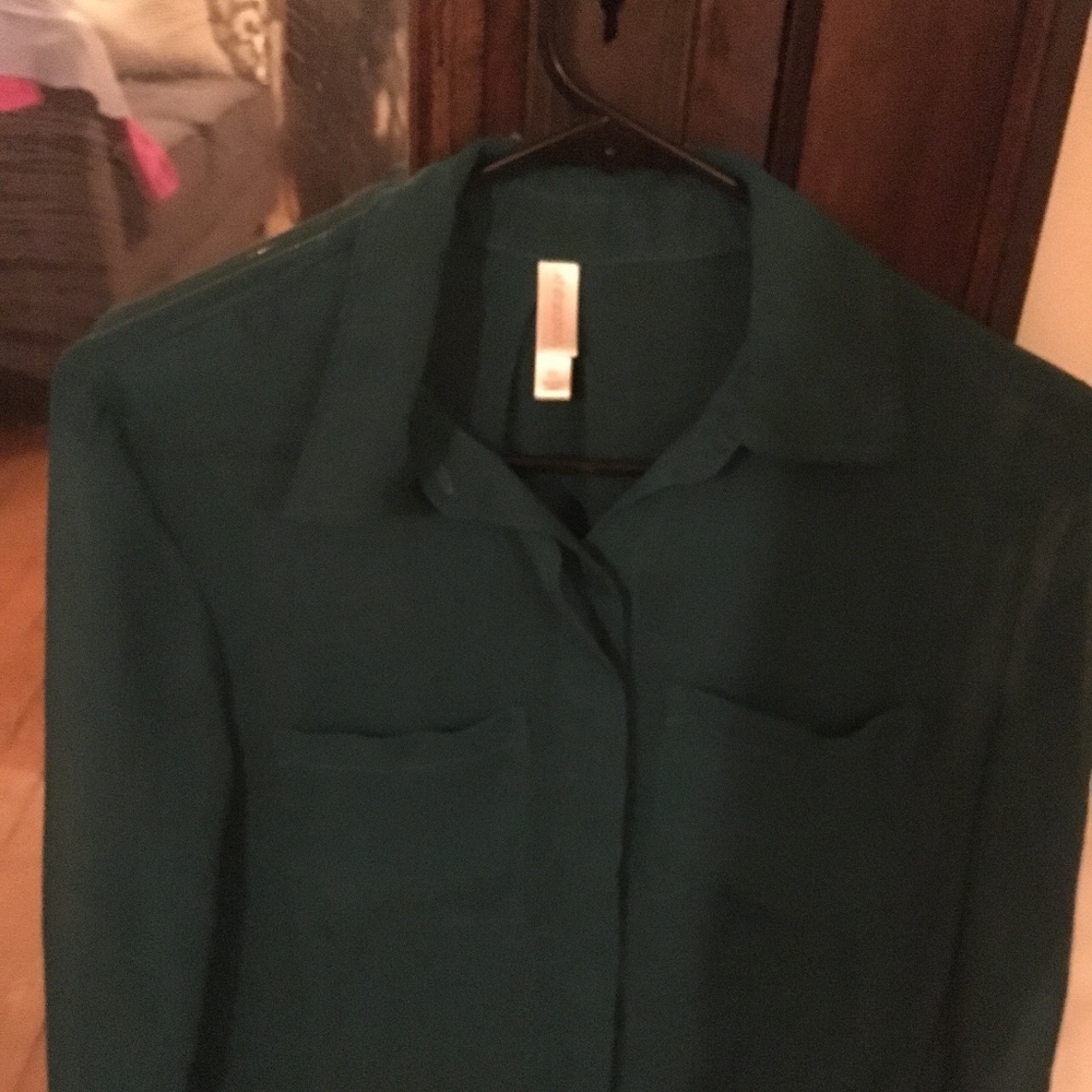 Sheer Button Down Blouse